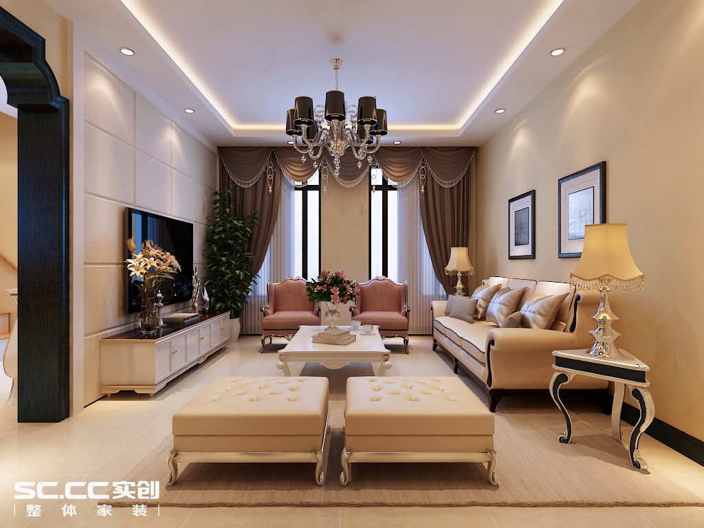 二居 欧式 客厅图片来自哈尔滨实创装饰阿娇在星光耀120平LOFT户型简欧风格的分享