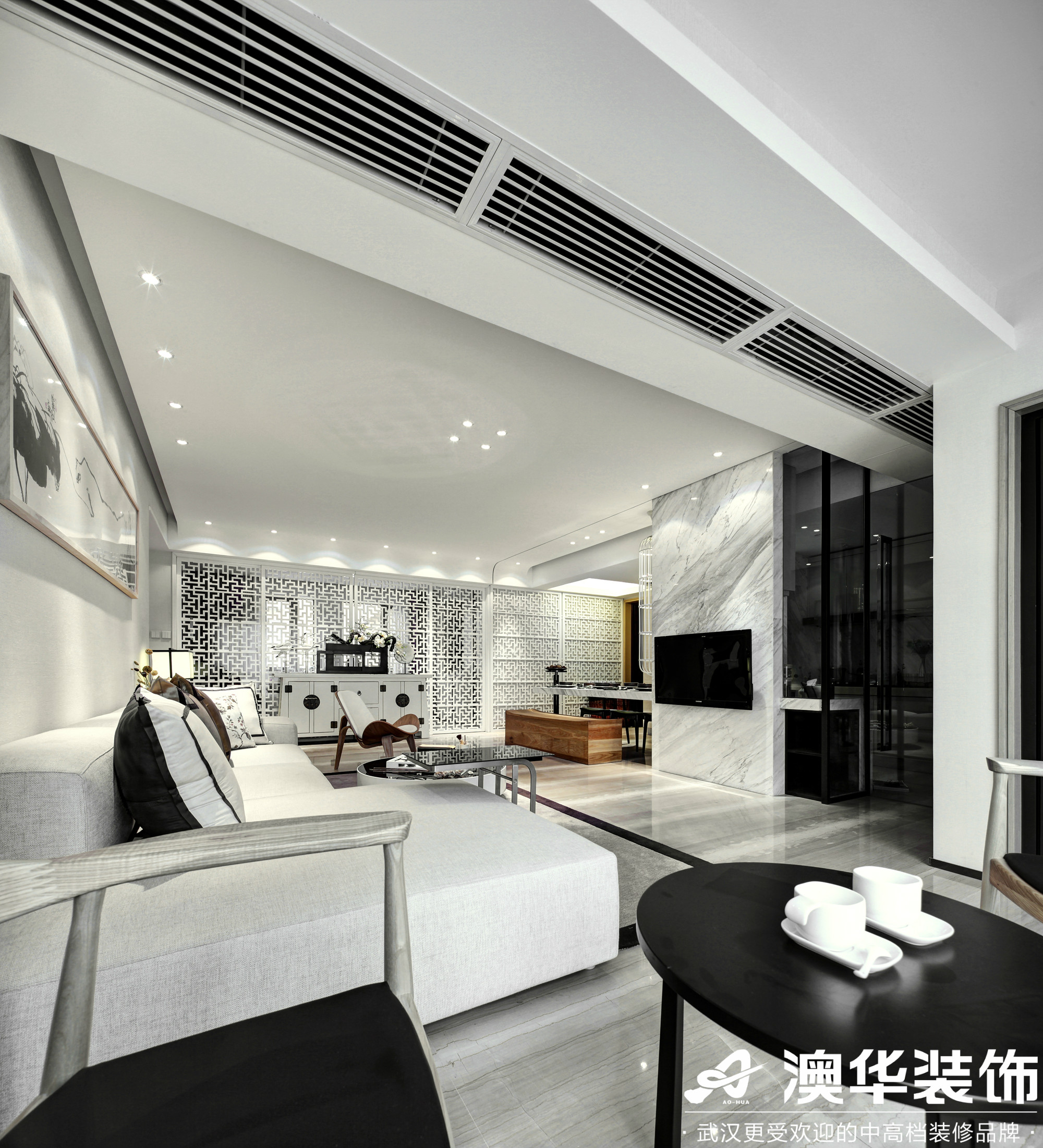 中式 客厅图片来自澳华装饰有限公司在清江山水-新中式风格的分享