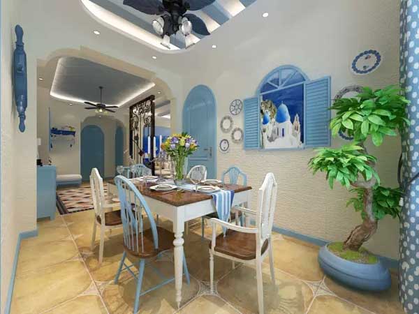 三居 小资 餐厅图片来自上海潮心装潢设计有限公司在锦桂苑115平地中海风格房子装修的分享