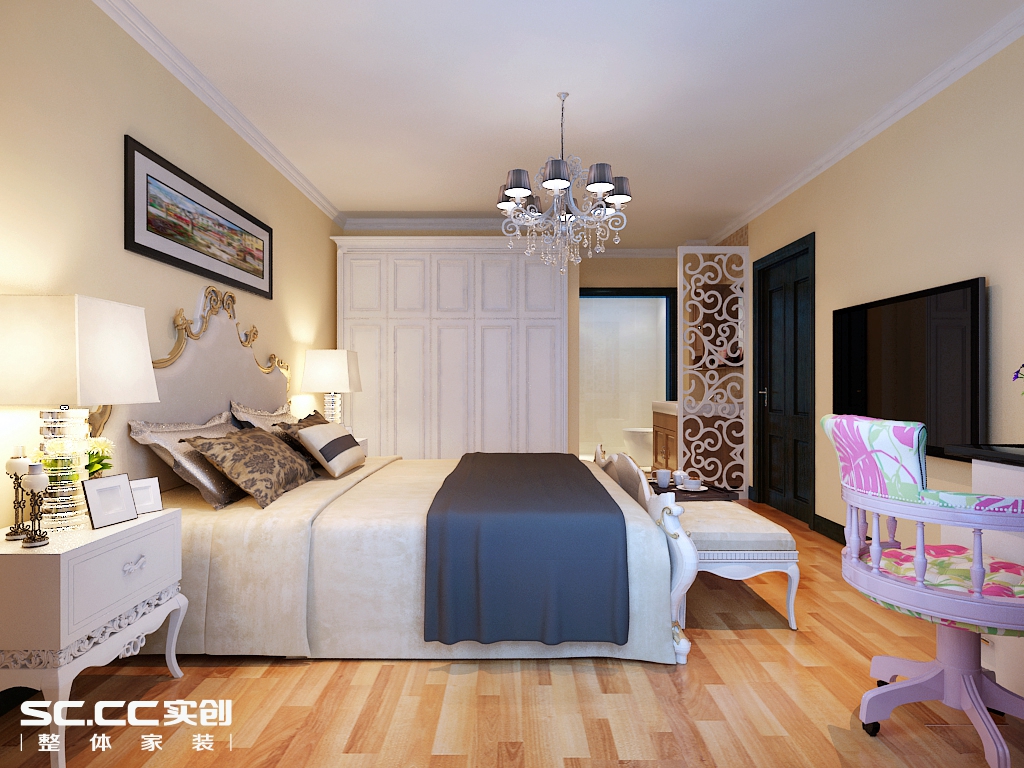 二居 欧式 卧室图片来自哈尔滨实创装饰阿娇在星光耀120平LOFT户型简欧风格的分享