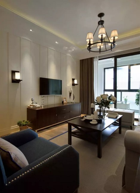 简约 美式风格 三居 客厅图片来自实创装饰上海公司在125㎡三居美式风，暖人心窝窝！的分享
