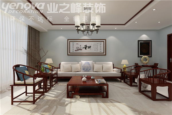 中式 三居 现代 业之峰zhua 客厅图片来自业之峰太原分公司在碧水兰亭的分享