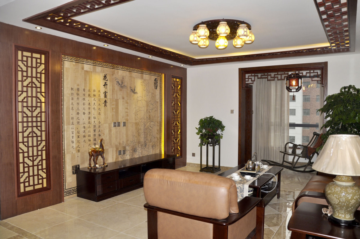 客厅图片来自北京居然元洲装饰小尼在144平米中式风格~花开富贵的分享