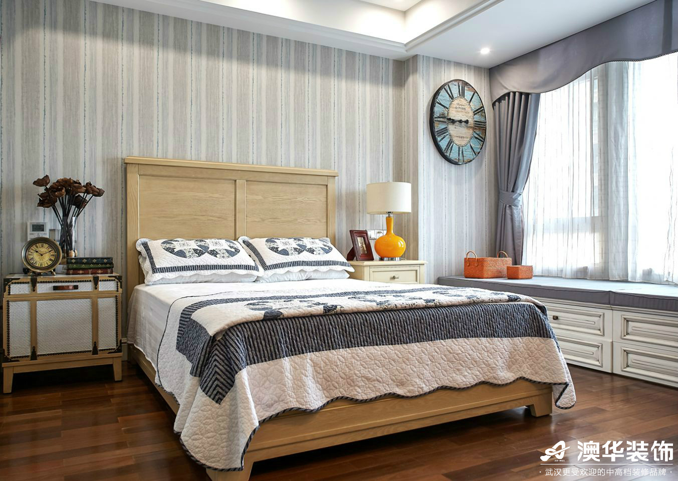 卧室图片来自澳华装饰有限公司在汉口湖畔美式风格的分享
