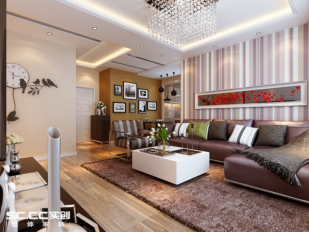 三居 现代 客厅图片来自哈尔滨实创装饰阿娇在群力观江国际134平现代简约三居的分享