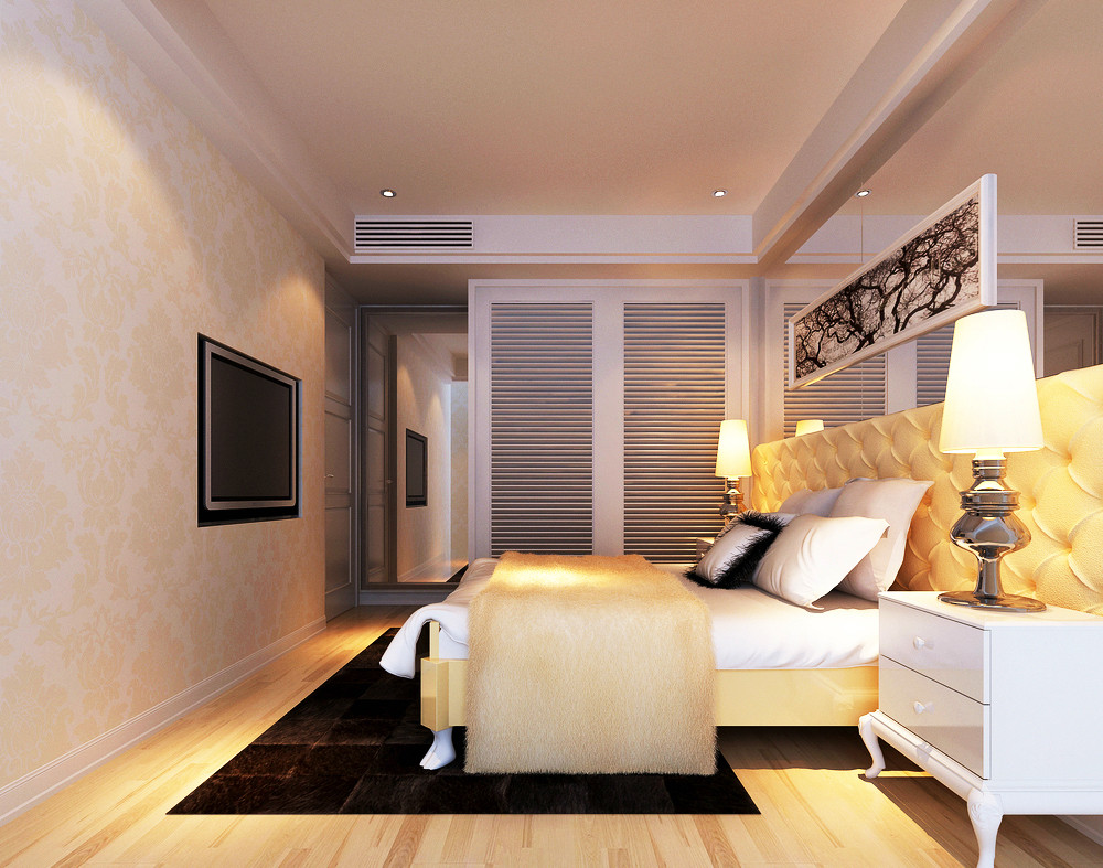 欧式 简约 二居 卧室图片来自居然元洲装饰小杨在90平米保利百合简欧风格的分享