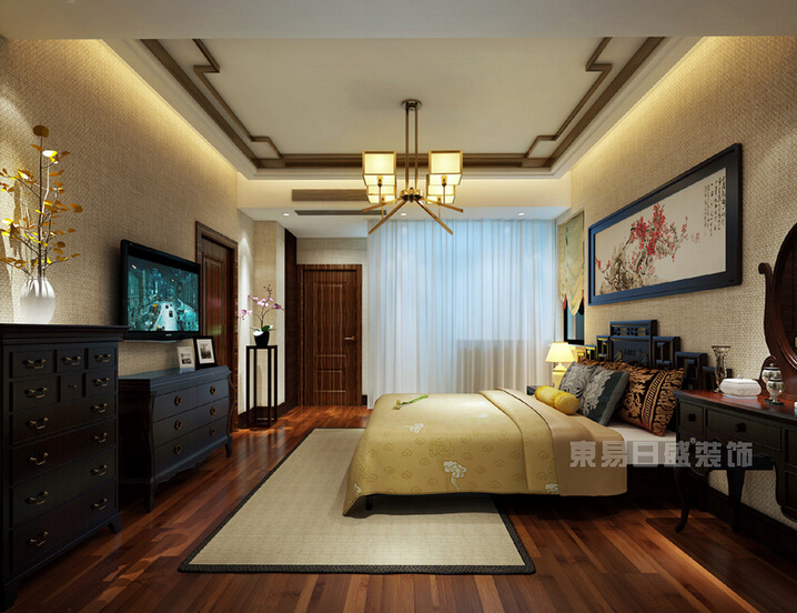 新中式 白领 收纳 小资 卧室图片来自武汉东易日盛在百步亭花园-祝猛-新中式的分享