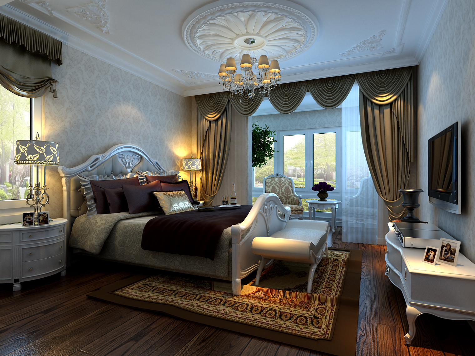 简约 欧式 三居 卧室图片来自居然元洲装饰小杨在东湖湾三居简欧风格的分享