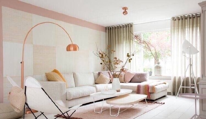 客厅图片来自广州泥巴公社装饰小方在裸粉色美居*江南大道中的分享