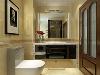 卫生间：浴室柜的简单造型以及桑拿房添加，凸显主人对生活品质追求。