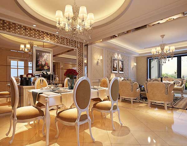 欧式 三居 餐厅图片来自上海潮心装潢设计有限公司在荣都公寓137平三室两厅简欧装修的分享