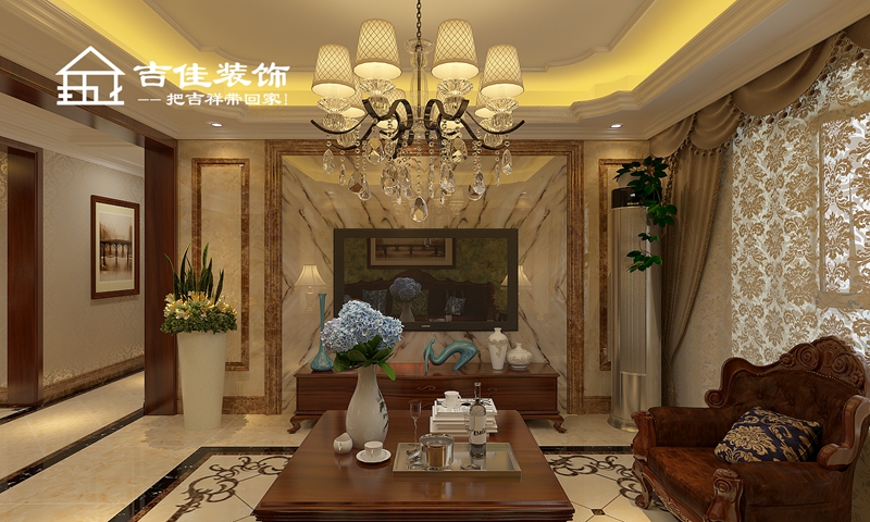 装修设计 装修施工 合肥装修 效果图 老 欧式 收纳 旧房改造 80后 客厅图片来自合肥吉佳装饰在融侨天骏 奢华欧式 深层的浪漫的分享