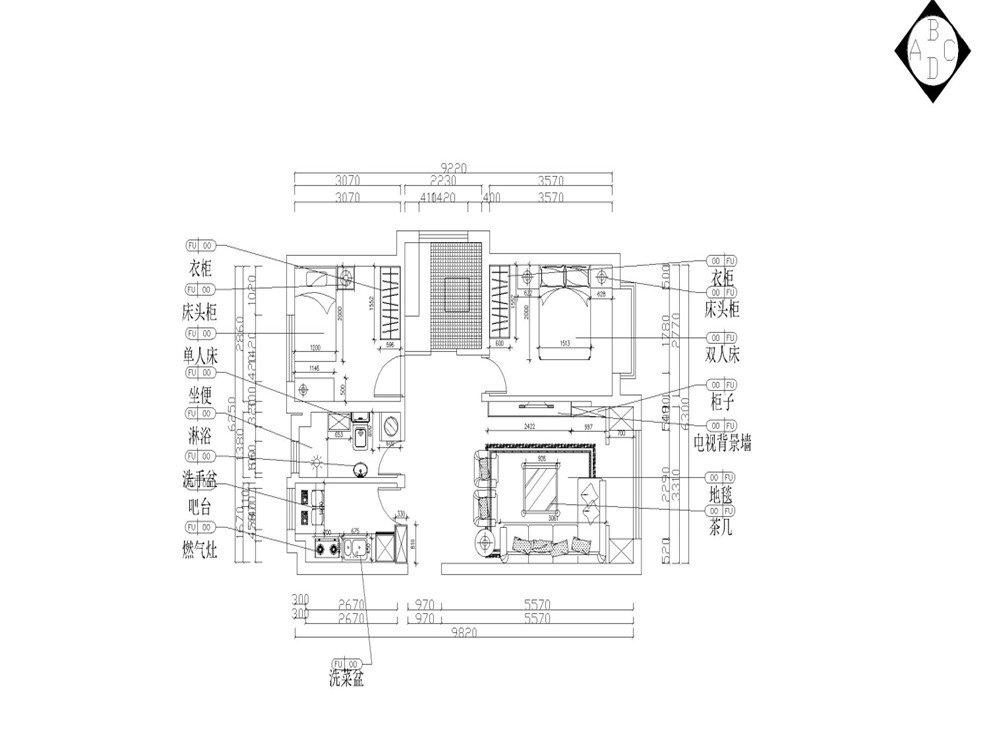 户型图图片来自阳光力天装饰在现代简约  幸福城  81㎡的分享