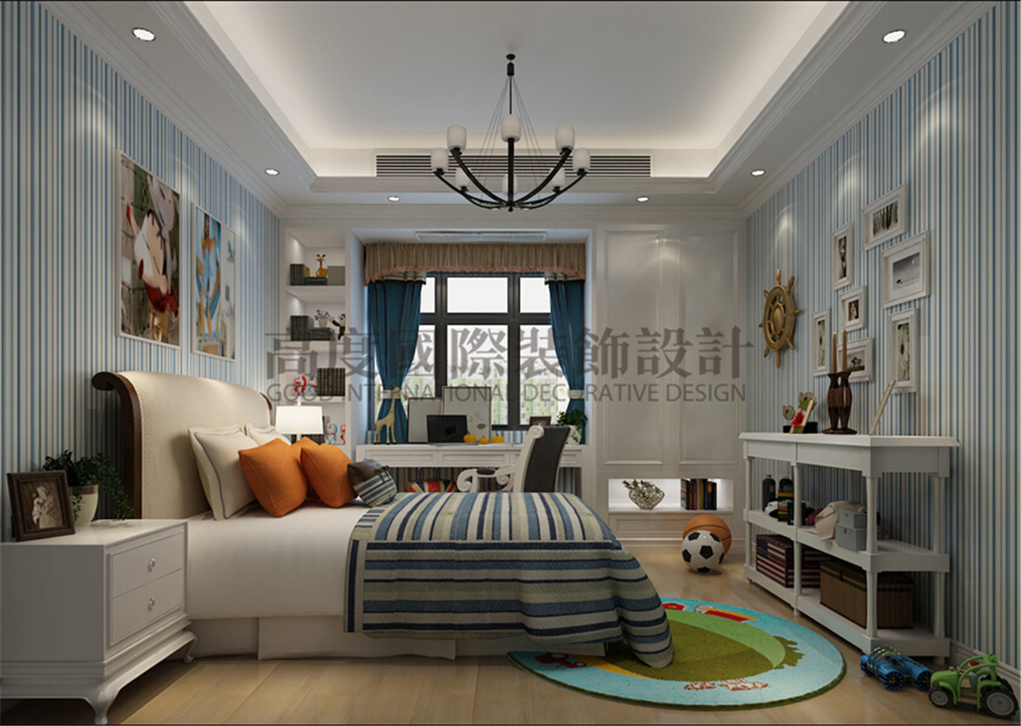 简美 跃层 男孩房设计 儿童房图片来自别墅豪宅装修在四海逸家简美风格案例的分享