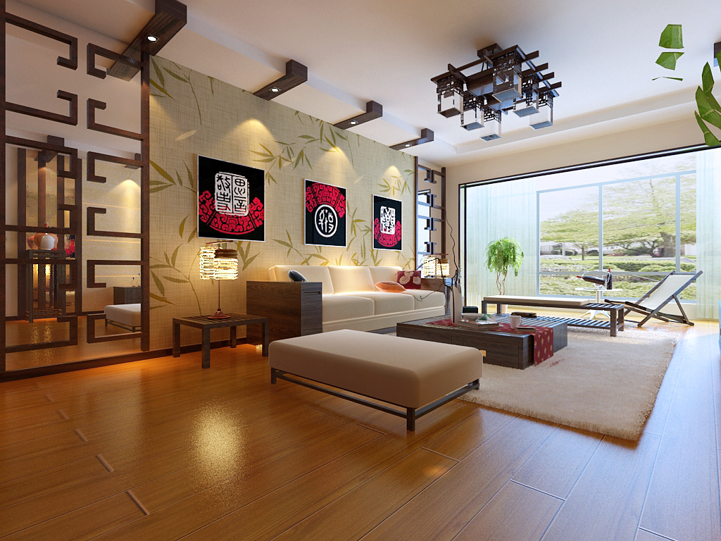 中式 新中式 四居 客厅图片来自居然元洲装饰小杨在新湖明珠260平新中式风格的分享