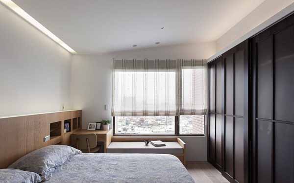 三居 小资 卧室图片来自上海潮心装潢设计有限公司在96平北欧风三居装修创造多变空间的分享