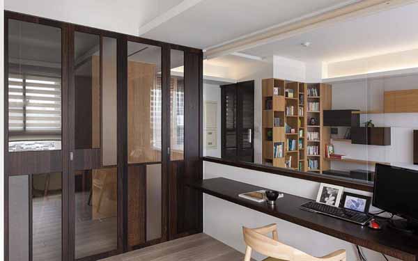 三居 小资 书房图片来自上海潮心装潢设计有限公司在96平北欧风三居装修创造多变空间的分享