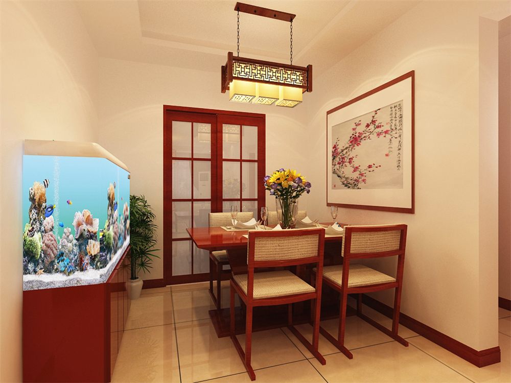 三居 新中式风格 远洋风景 餐厅图片来自阳光力天装饰在力天装饰-远洋风景-103㎡的分享