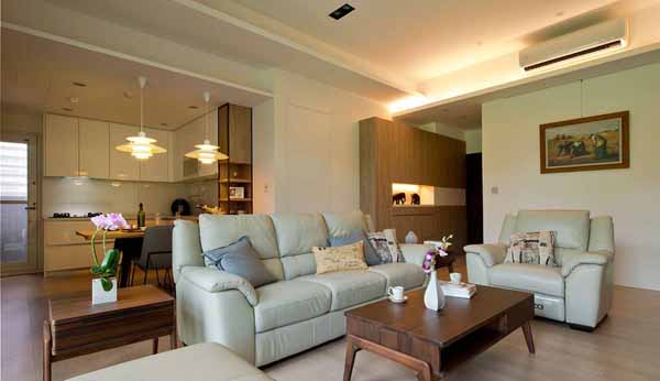 客厅图片来自上海潮心装潢设计有限公司在金丰小区96平美式风格二居室装修的分享