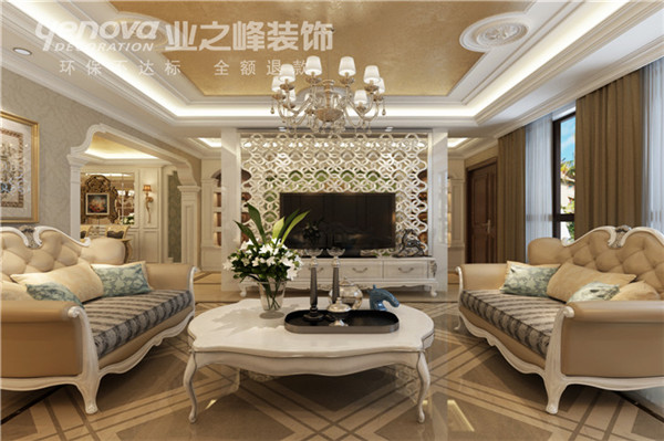欧式 田园 四居 客厅图片来自业之峰太原分公司在富力华庭的分享