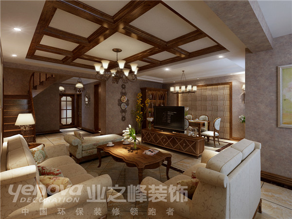 客厅图片来自太原业之峰装饰在金马花园美式设计装饰效果图的分享
