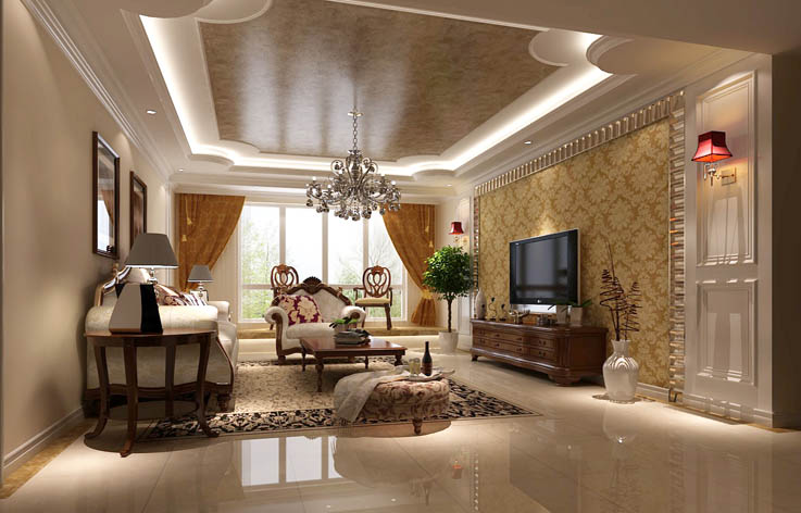 欧式 三居 装修 设计 高度国际 客厅图片来自张邯在高度国际-天润福熙大道2的分享