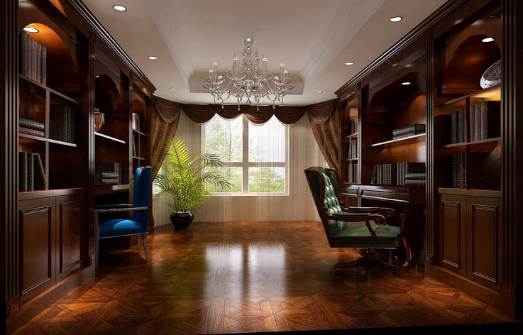 欧式 三居 装修 设计 别墅 书房图片来自张邯在高度国际-金隅翡丽2的分享