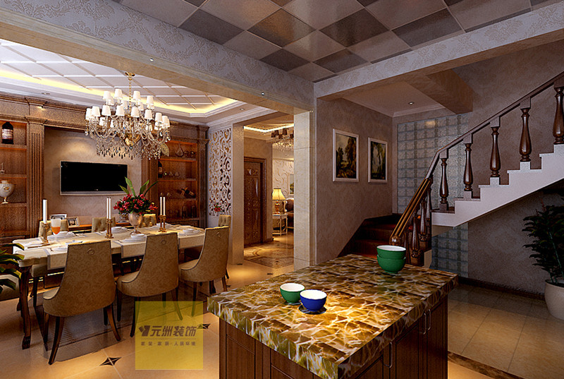 餐厅图片来自北京居然元洲装饰小尼在孔雀城260平米欧式风格别墅的分享