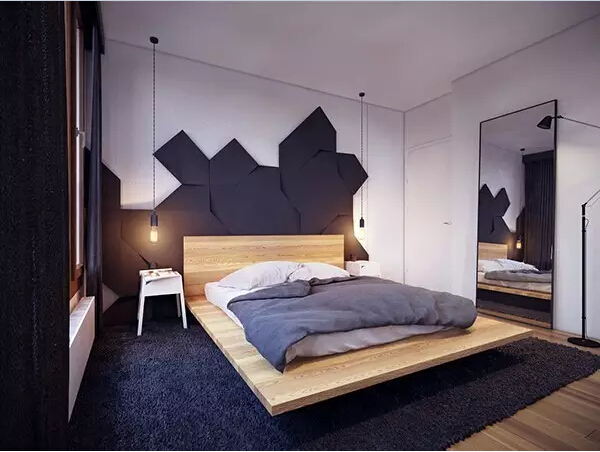 简约 后现代 卧室图片来自实创装饰上海公司在80㎡大一居，开间也能变豪宅的分享