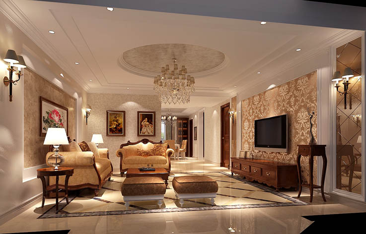 欧式 三居 装修 设计 别墅 客厅图片来自张邯在高度国际-金隅翡丽2的分享