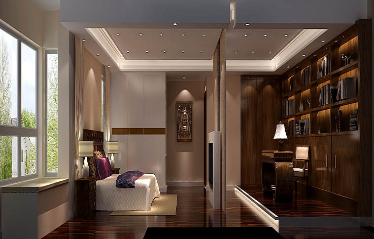 三居 新中式 装修 设计 卧室图片来自张邯在高度国际-华贸城的分享