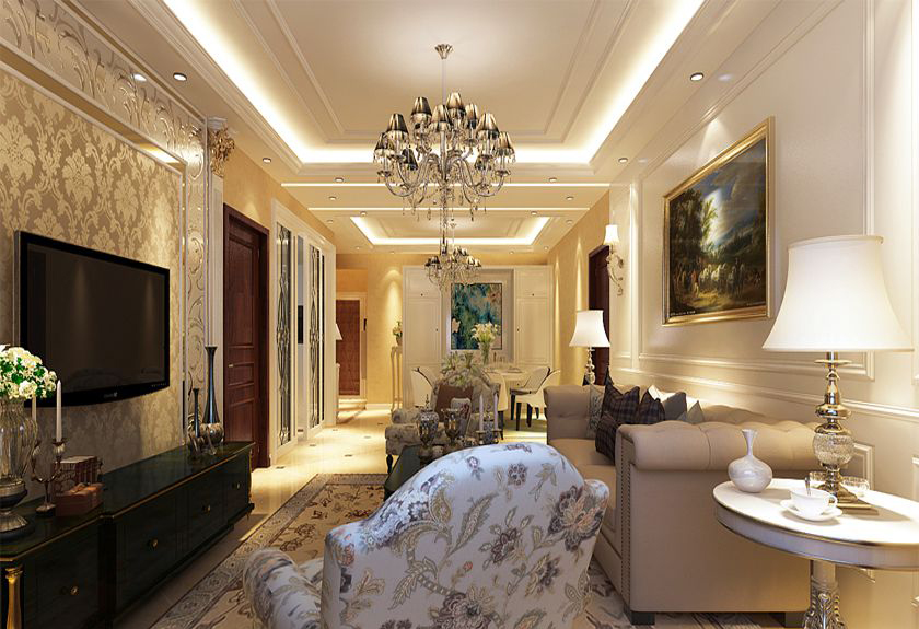 简约 欧式 三居 白领 收纳 80后 小资 客厅图片来自实创装饰百灵在清河东里三居140㎡欧式的分享