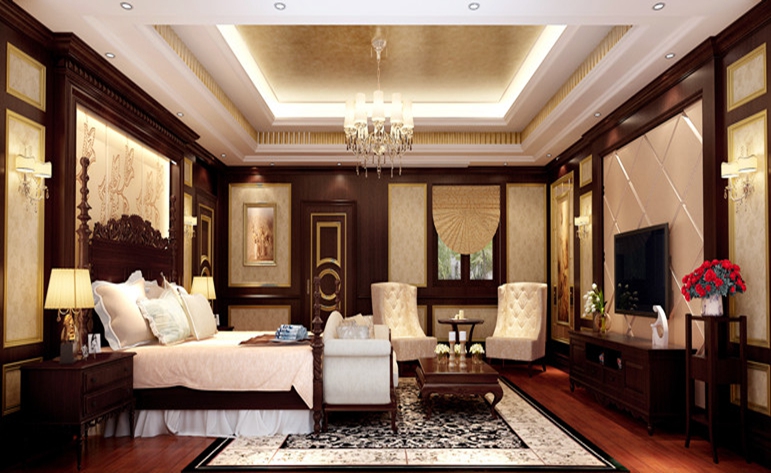 欧式 别墅 典雅 时尚 卧室图片来自居众装饰WX在檀溪湾-欧式风格-300㎡的分享