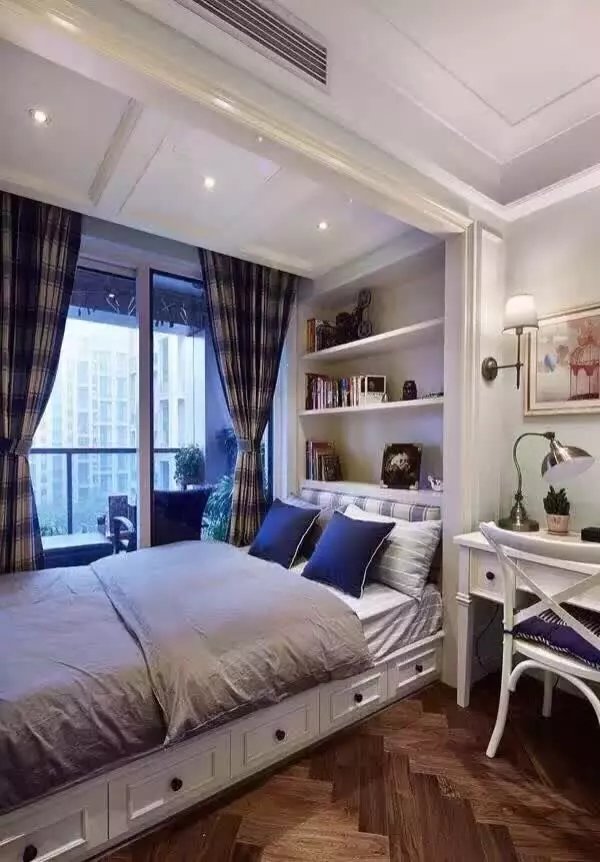 混搭 三居 卧室图片来自西安紫苹果装饰总部在三室两厅的分享