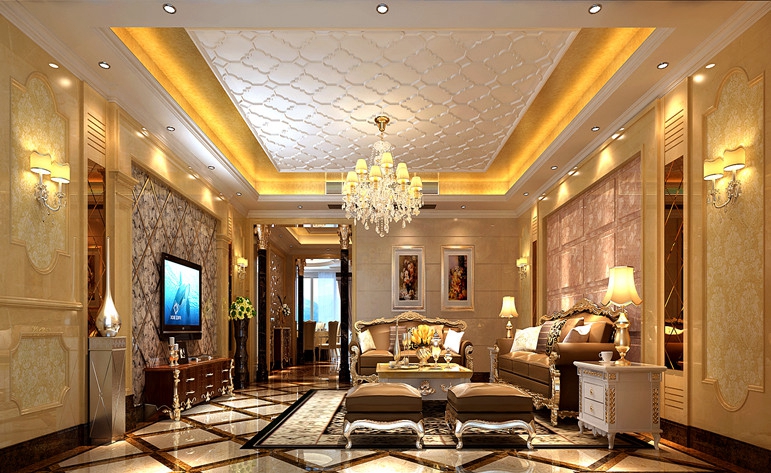 欧式 套房 高雅 尊贵 客厅图片来自惠州居众装饰在帝景湾-欧式风格-380㎡的分享