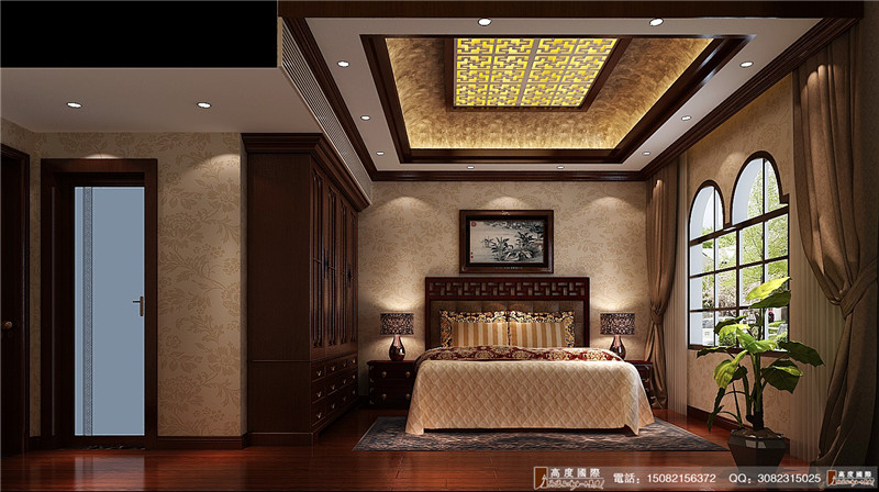 中式风格 高度国际 成都装修 别墅装修 好的装修 卧室图片来自成都高端别墅装修瑞瑞在140平米传统中式---成都高度国际的分享