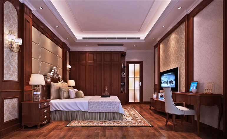 欧式 别墅 高贵 庄重 卧室图片来自惠州居众装饰在方直·珑湖湾-欧式风格-450㎡的分享