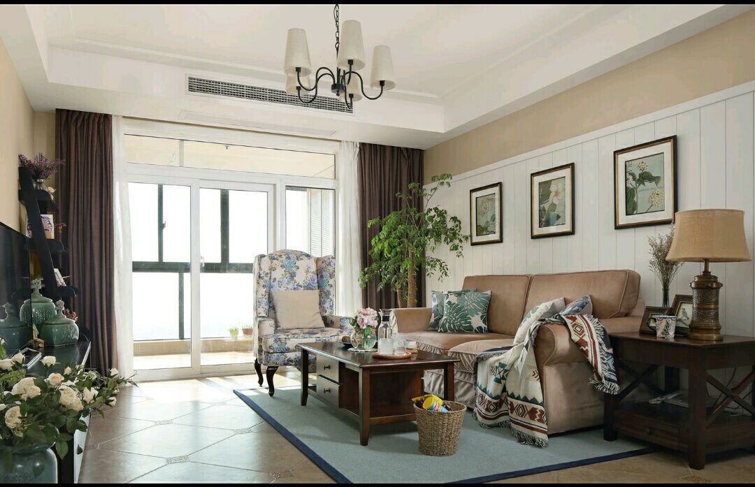 三居 90平 美式风格 嘉年华装饰 清能西海岸 客厅图片来自武汉嘉年华装饰在淡雅的美的分享