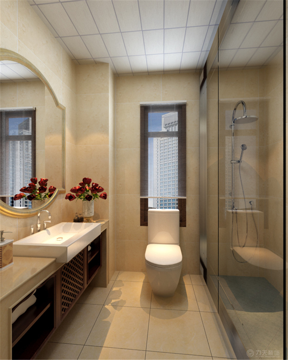 二居 中式 象博豪庭 收纳 白领 卫生间图片来自阳光力天装饰在新中式风格  象博豪庭  86.9㎡的分享