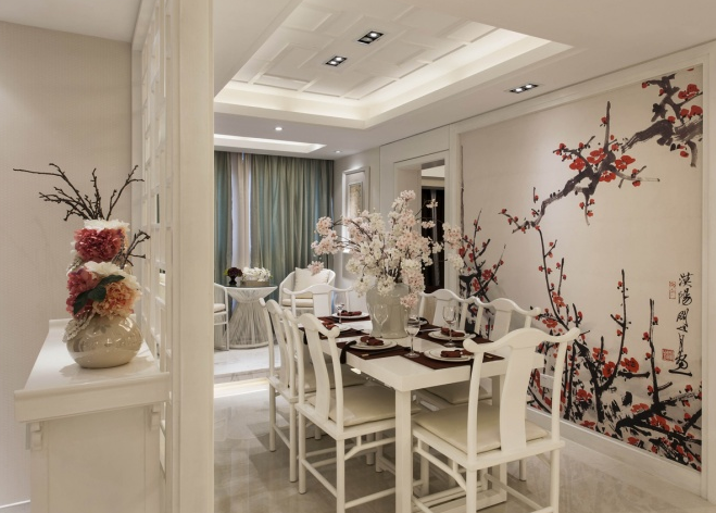 中式 三居 80后 白领 餐厅图片来自武汉全有装饰在海昌天澜--现代中式风格的分享