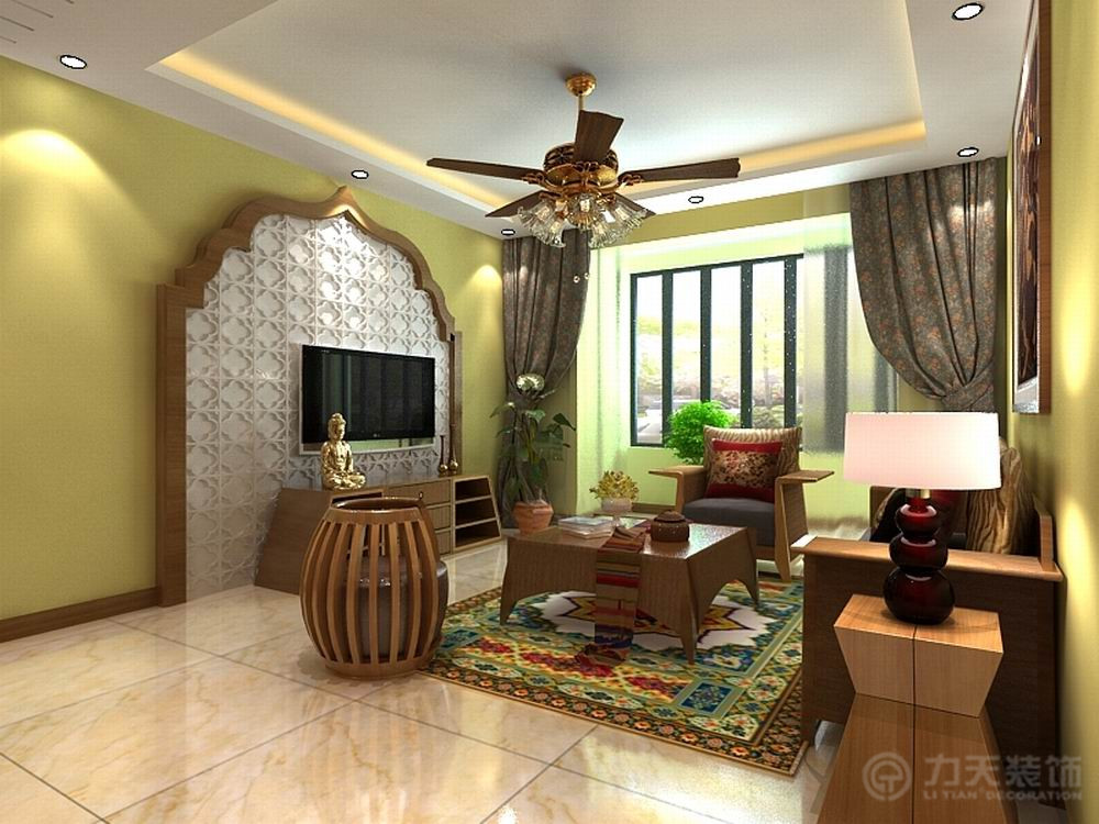 二居 东南亚 永泰枕流 GOLF公寓 收纳 客厅图片来自阳光力天装饰在东南亚 永泰枕流 94.48㎡的分享