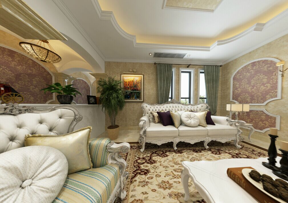 别墅 欧式 客厅图片来自武汉一号家居网装修在湖墅观止290平欧式别墅的分享