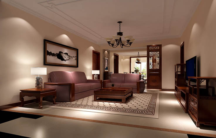 三居 中式 装修 设计 客厅图片来自张邯在高度国际-中铁花语城3的分享