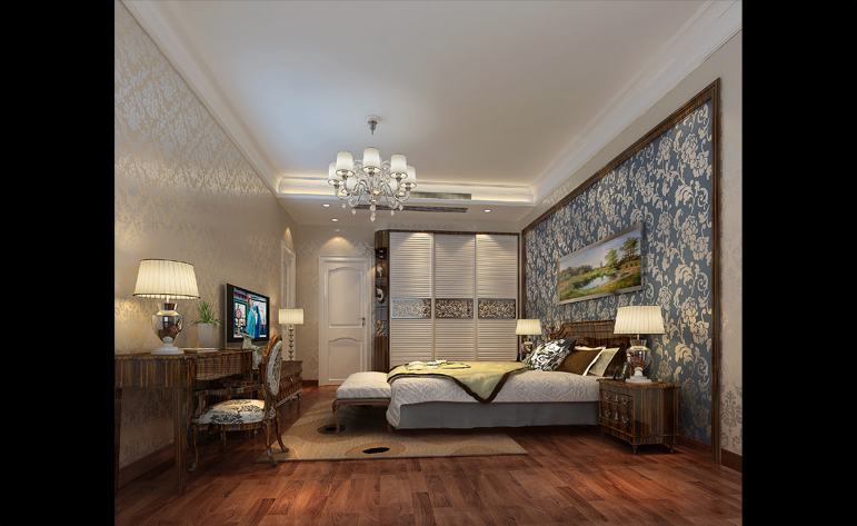 欧式 三居 卧室图片来自居众装饰东莞分公司在东方华府-欧式风格-295平米的分享