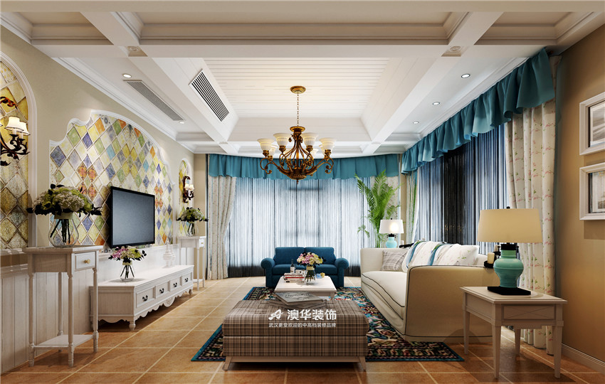 别墅 地中海 客厅图片来自澳华装饰有限公司在福星惠誉东澜岸· 夏日地中海的分享