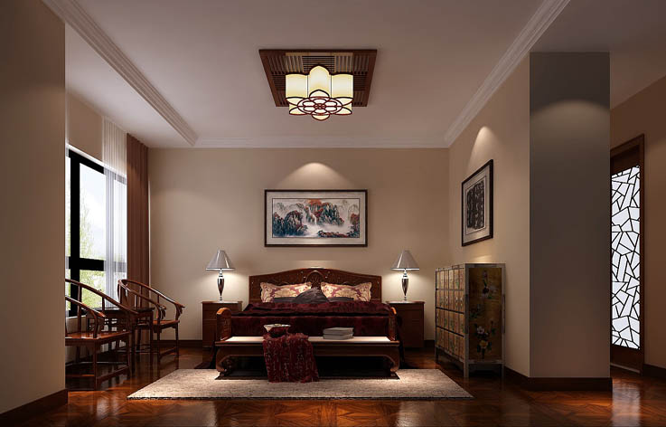 三居 中式 装修 设计 卧室图片来自张邯在高度国际-中铁花语城3的分享