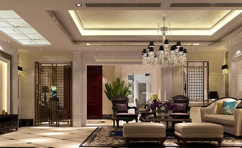 欧式 别墅 客厅图片来自居众装饰东莞分公司在南城国际公馆-欧式风格-360平米的分享
