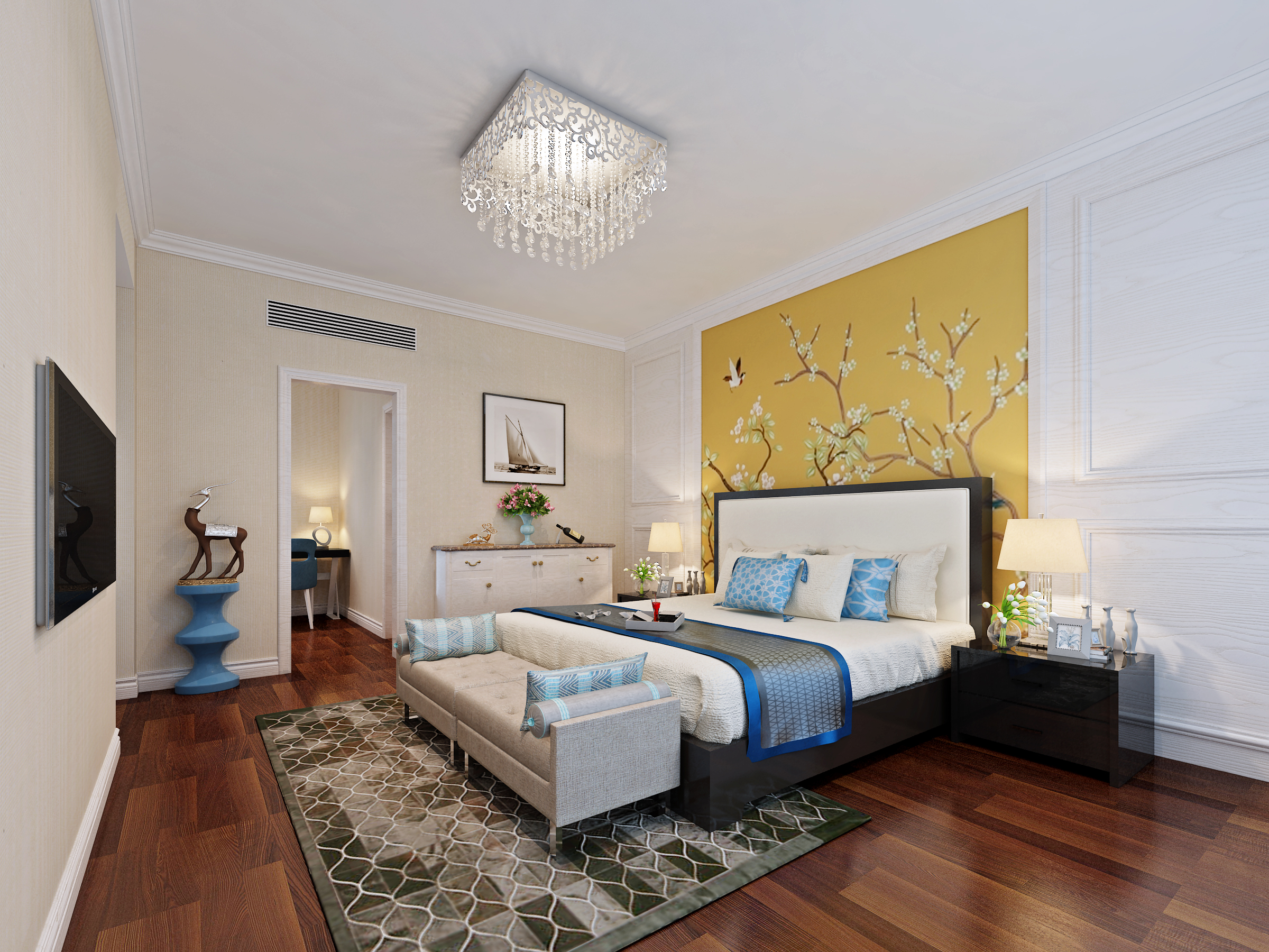 欧式 卧室图片来自武汉一号家居网装修在联投广场192平简欧四室两厅的分享