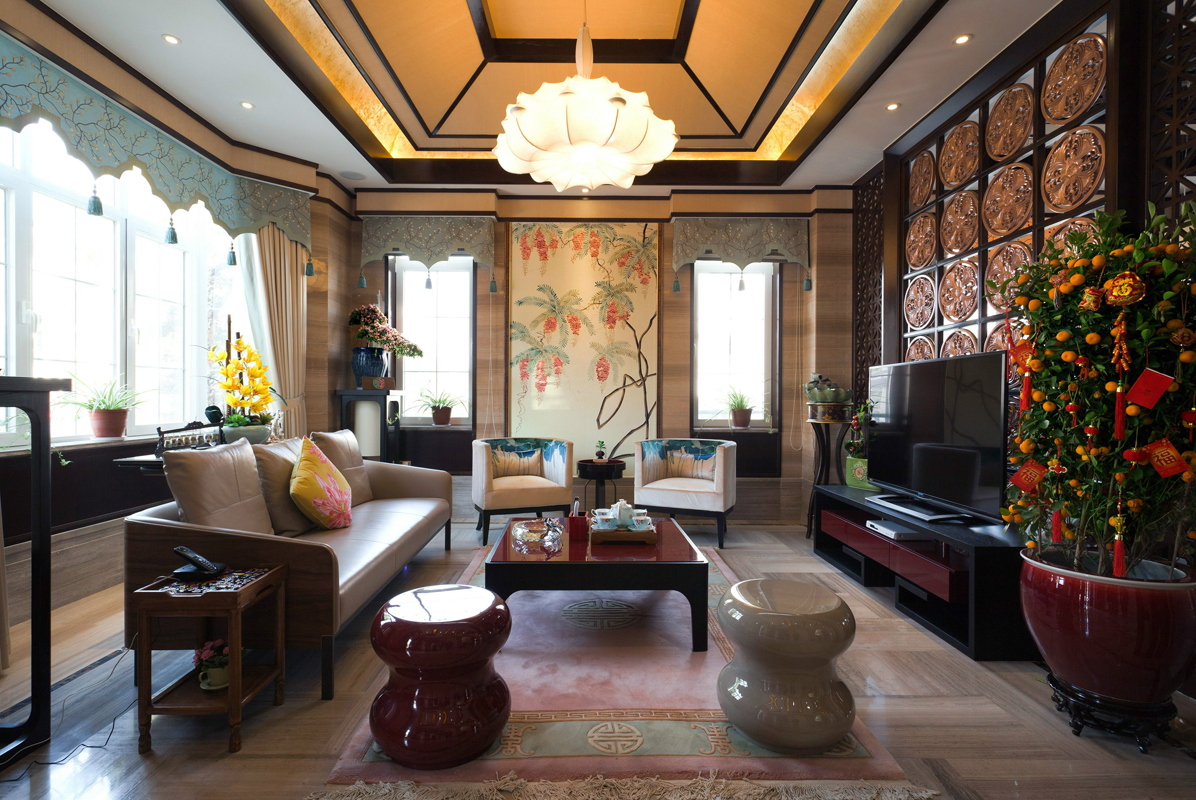 别墅 中式 典雅 精品 客厅图片来自张勇高级室内设计师在东方普罗旺斯顶级中式设计案例的分享