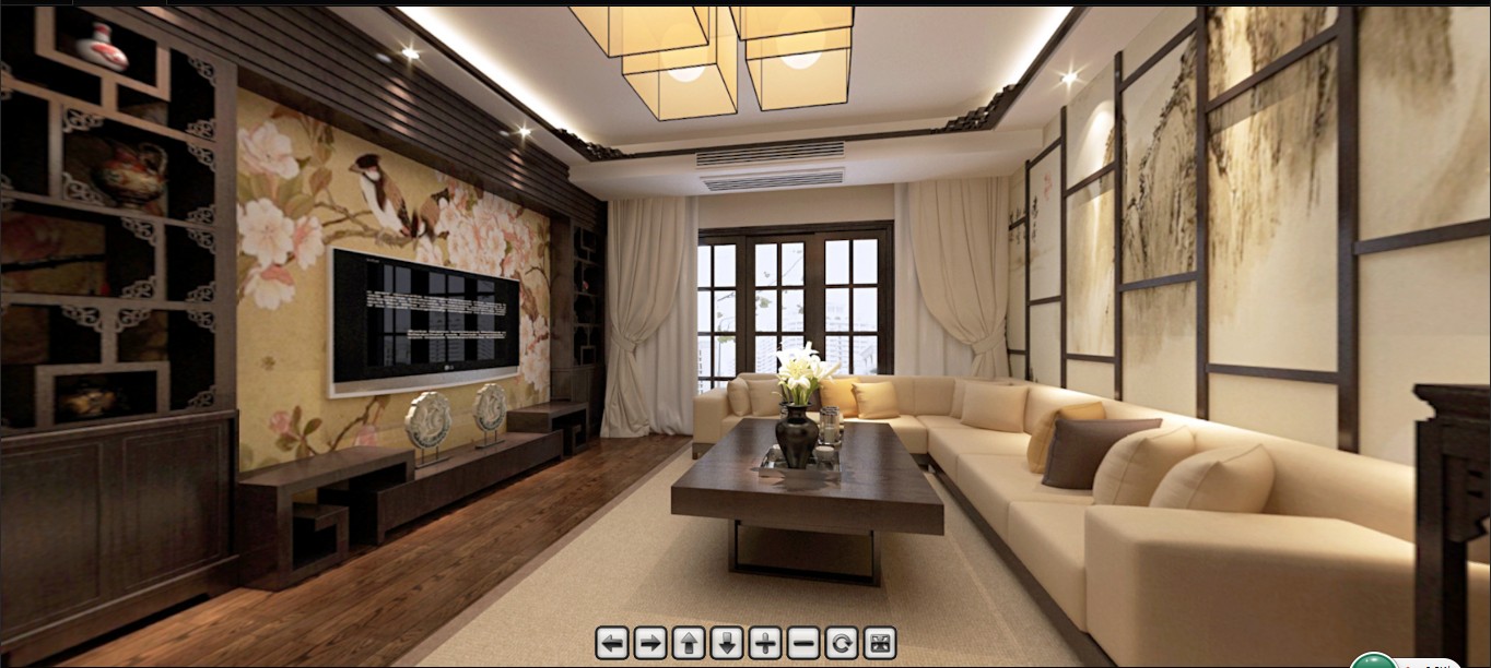 新中式， 四室， 客厅图片来自武汉一号家居网装修在招商雍华府147平新中式四室两厅的分享